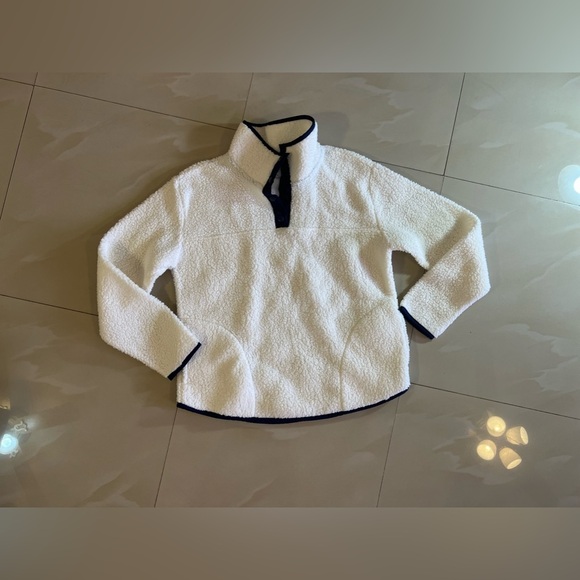 ST JOHN’S BAY polar bear sweatshirt   Sherpa Snap Women High Neck Size M - Picture 16 of 16